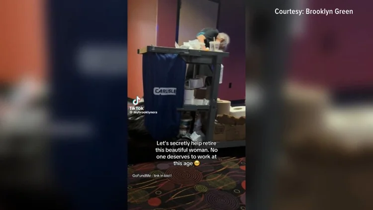 TikTok video of 85-year-old movie theater employee...