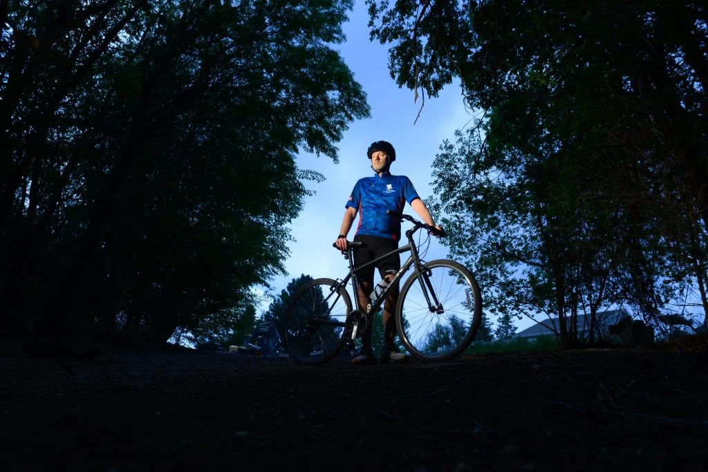 A Colorado Springs Army veteran pushes off on a bike ride