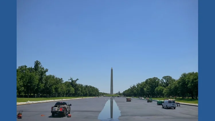 Water begins refilling Reflecting Pool after Trump's...